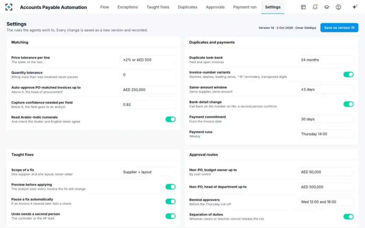 Accounts Payable Automation — Your rules