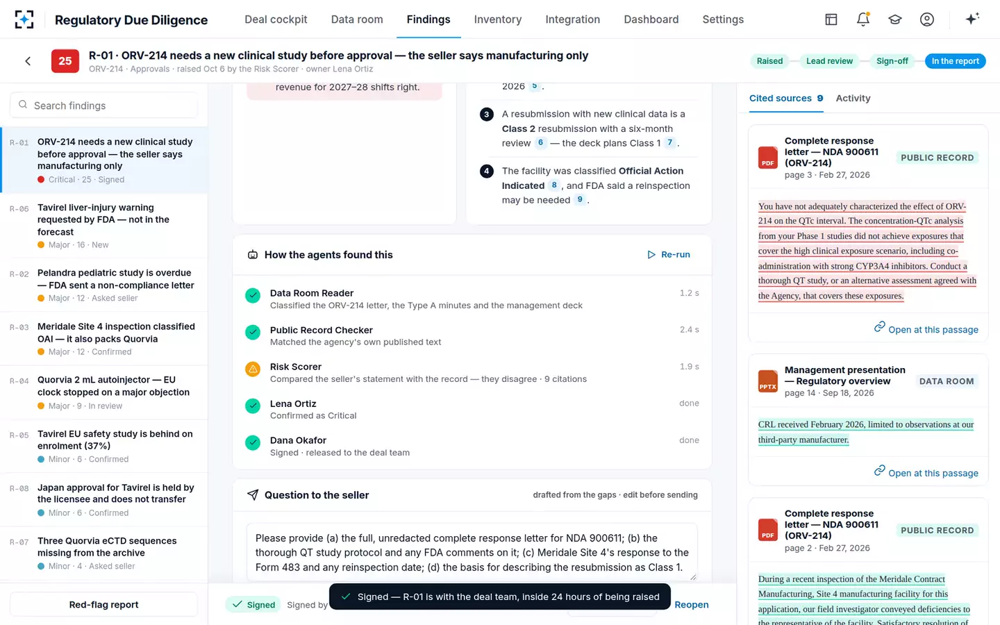 Acquisition Regulatory Due Diligence & Integration Agent — Released to the deal team