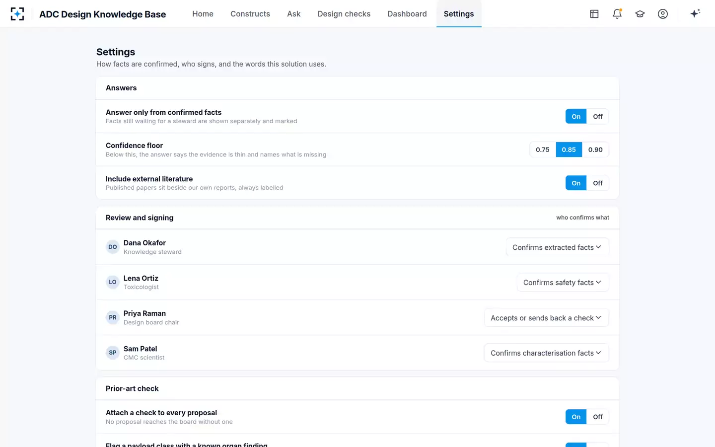 ADC Design Knowledge Base — Your team's rules