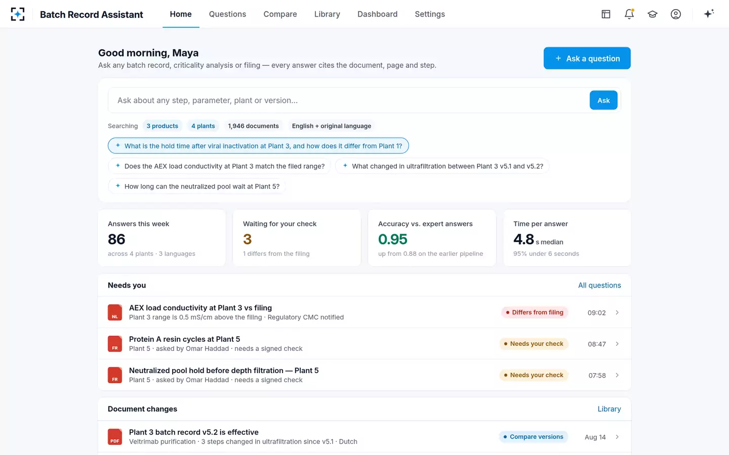 Batch Record Assistant — Home