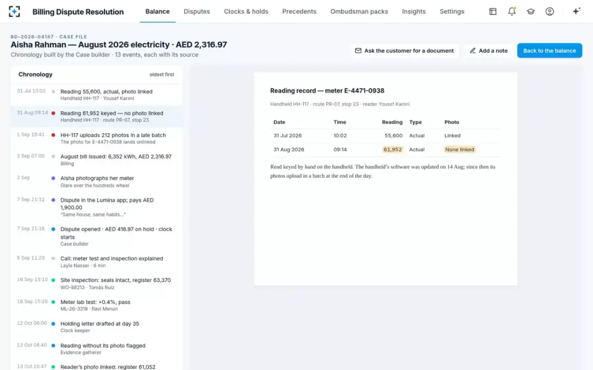 Billing Dispute Resolution — The case file