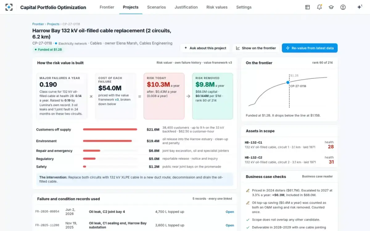Capital Portfolio Optimization — A project's risk case
