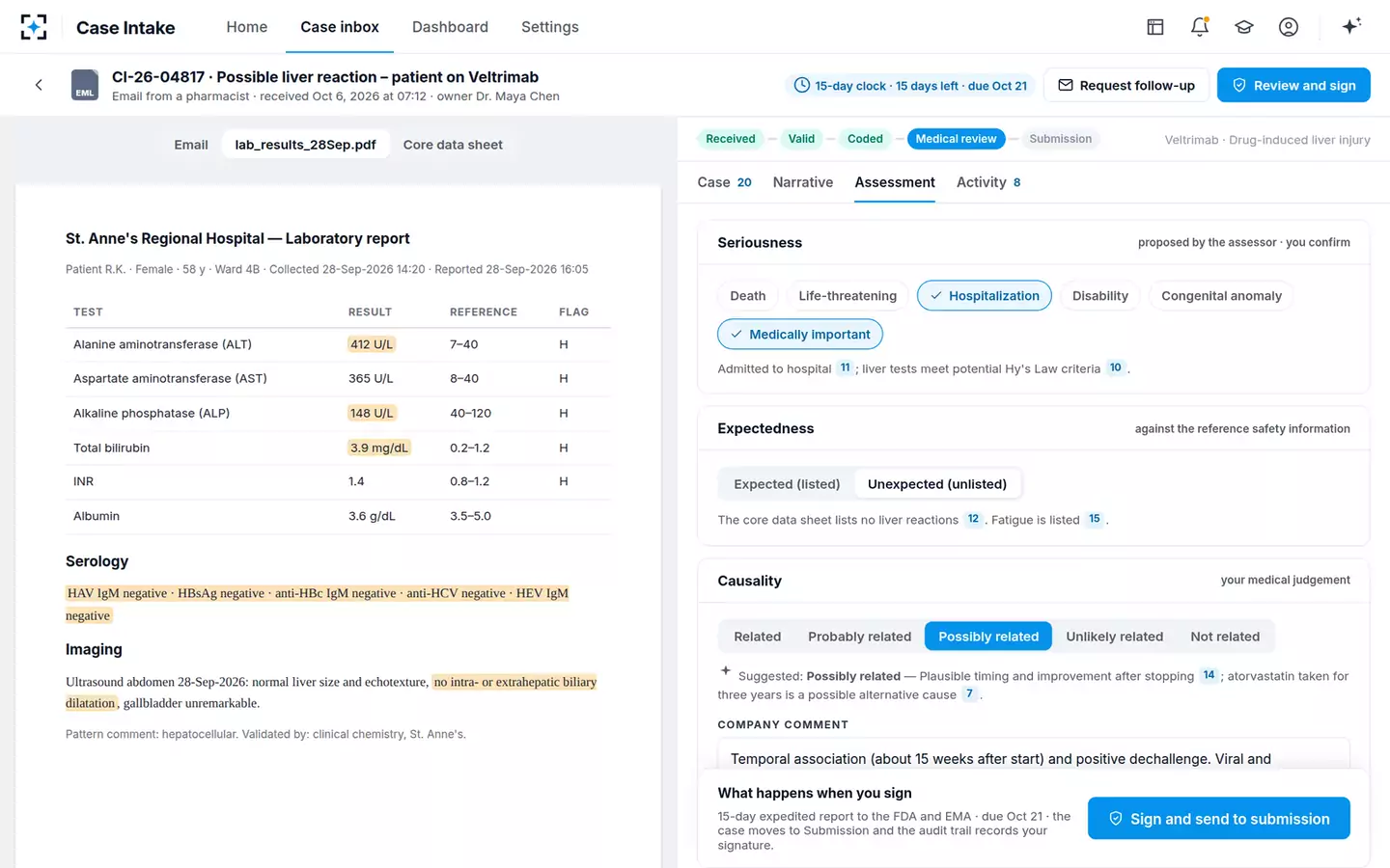 Case Intake & Processing — Medical review
