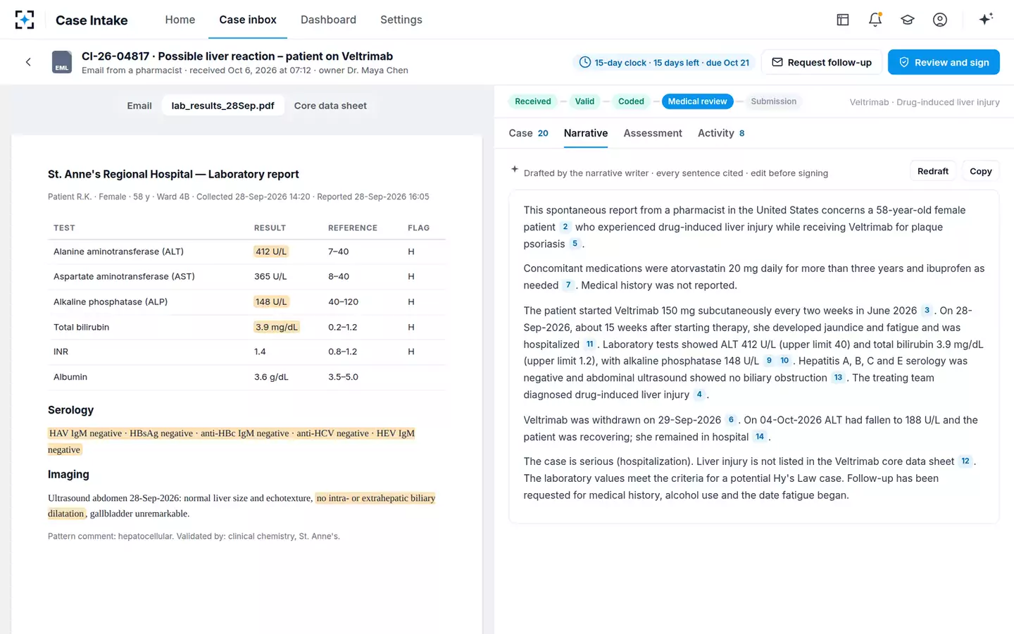 Case Intake & Processing — The narrative