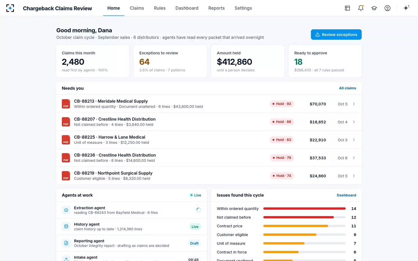 Chargeback Claims Review — Home