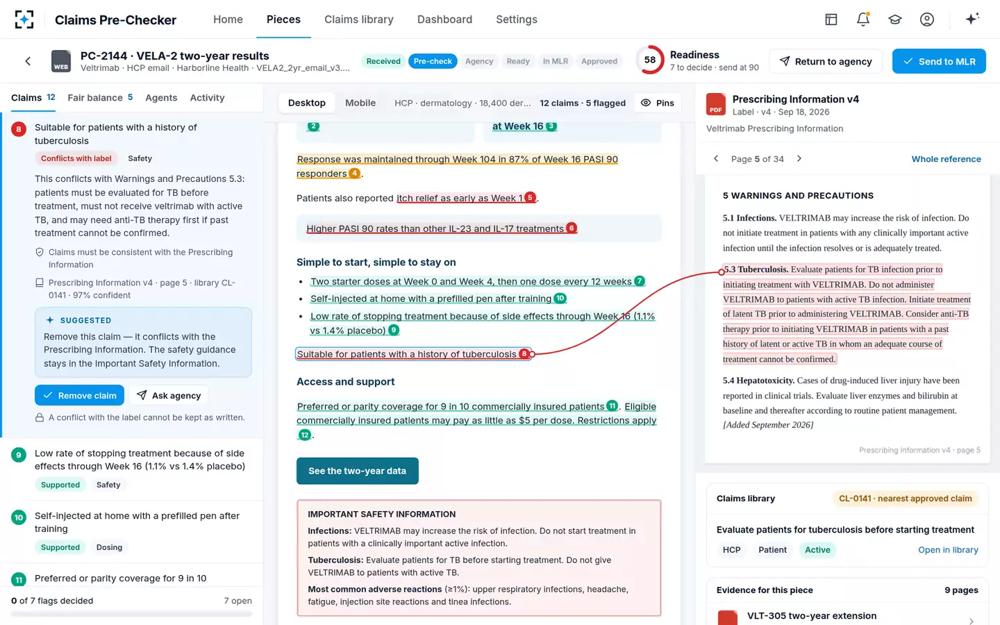 Claims Substantiation Pre-Checker — A conflict with the label