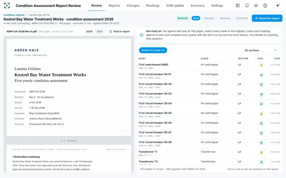 Condition Assessment Report Review — A report arrives