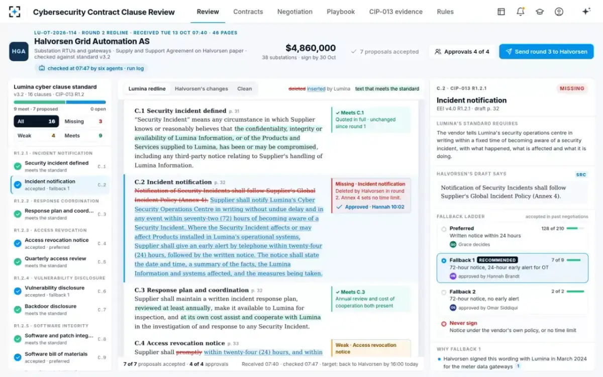 Cybersecurity Contract Clause Review — Accepted and approved
