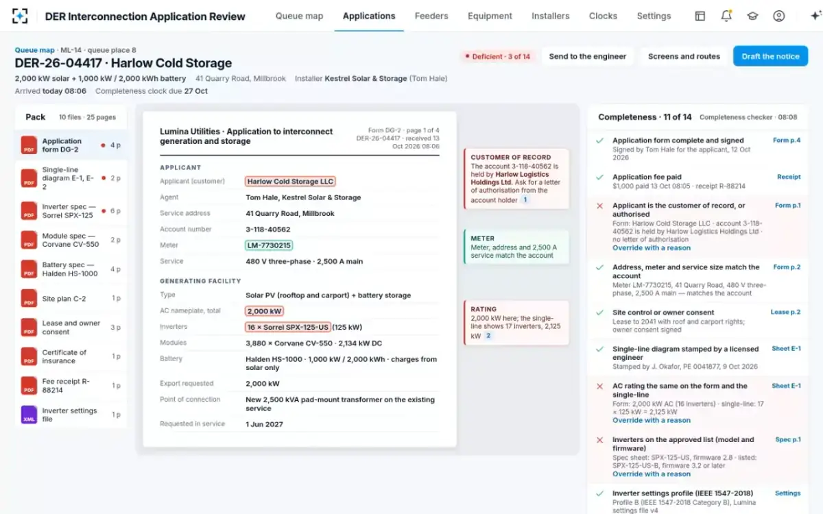 DER Interconnection Application Review — The pack and its checklist