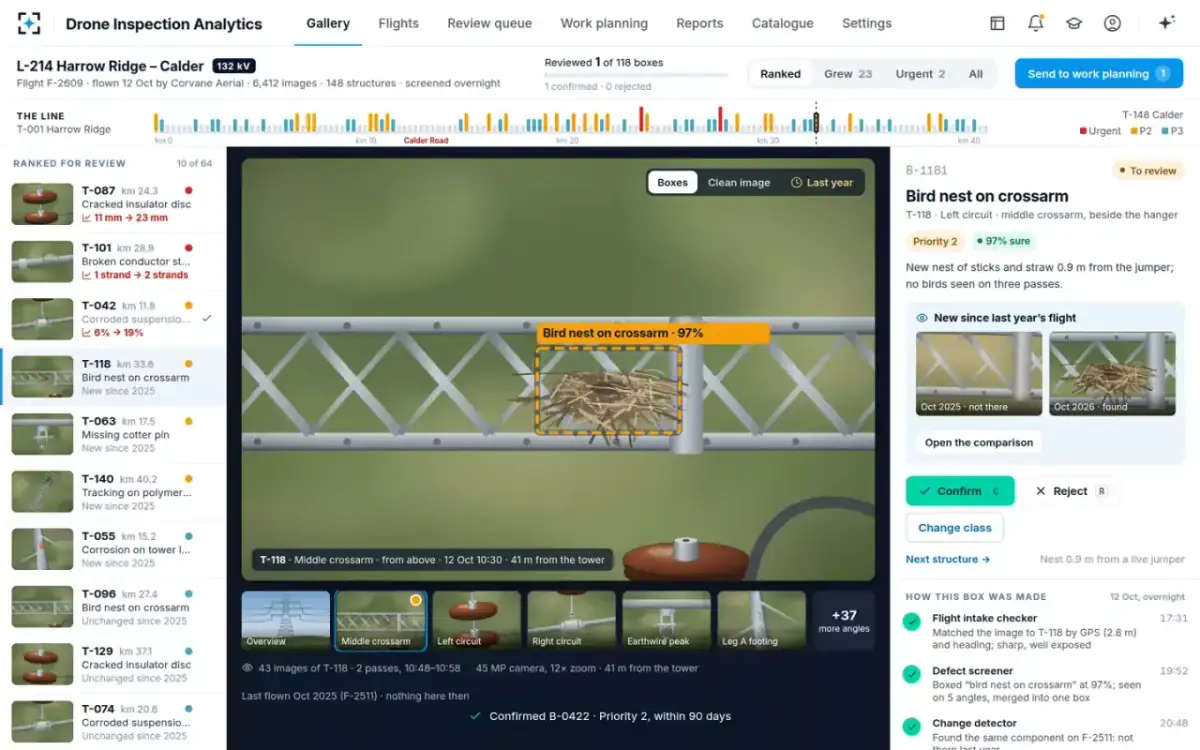 Drone Inspection Analytics — Confirm with a key press