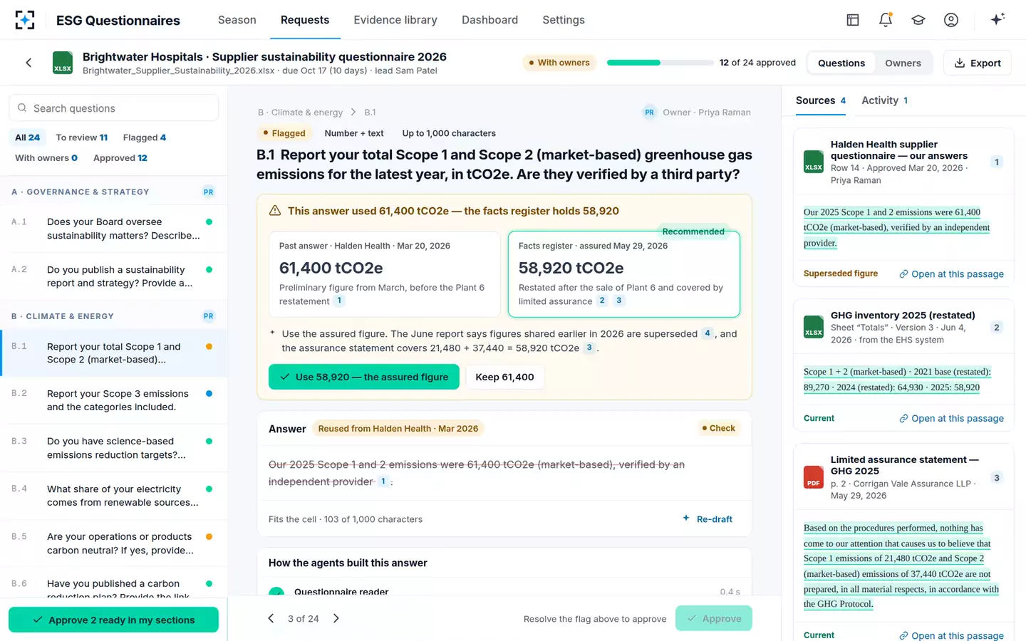 ESG Questionnaire Auto-Responder — A figure that disagrees