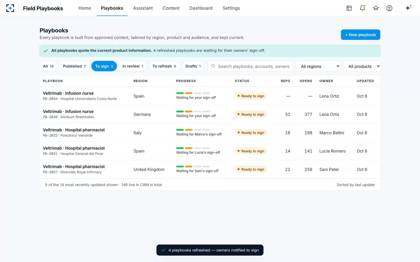 Field Playbooks — Playbooks refreshed
