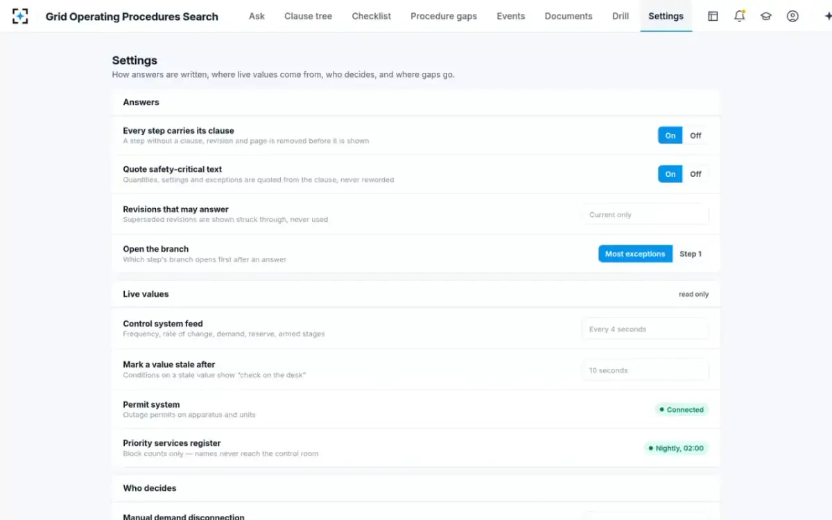 Grid Operating Procedures Search — Your rules