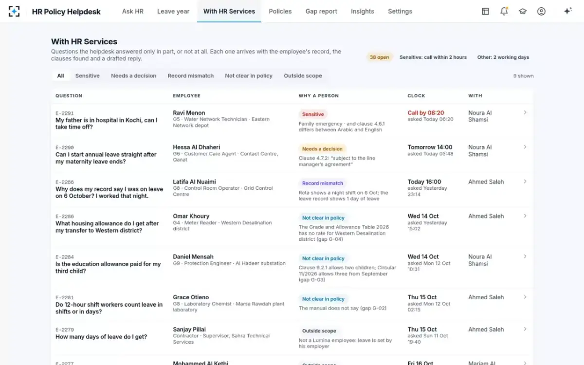 HR Policy Helpdesk — With HR Services