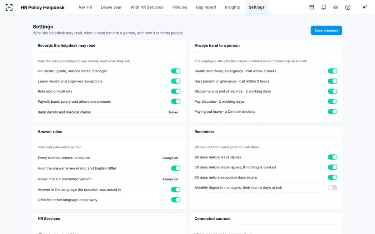 HR Policy Helpdesk — Your rules