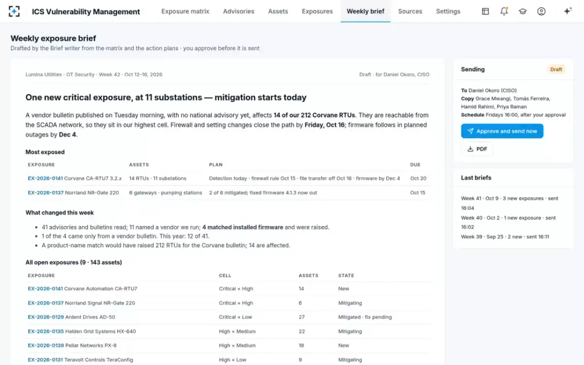ICS Vulnerability Management — The weekly exposure brief