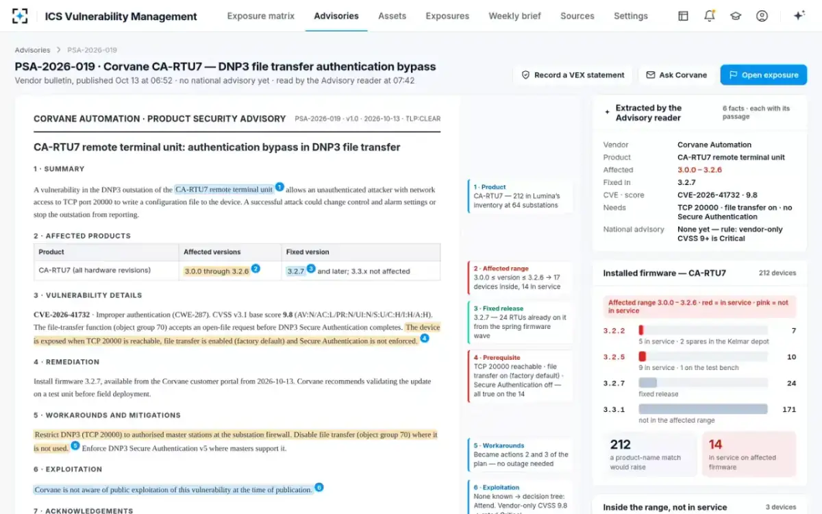 ICS Vulnerability Management — The bulletin, read