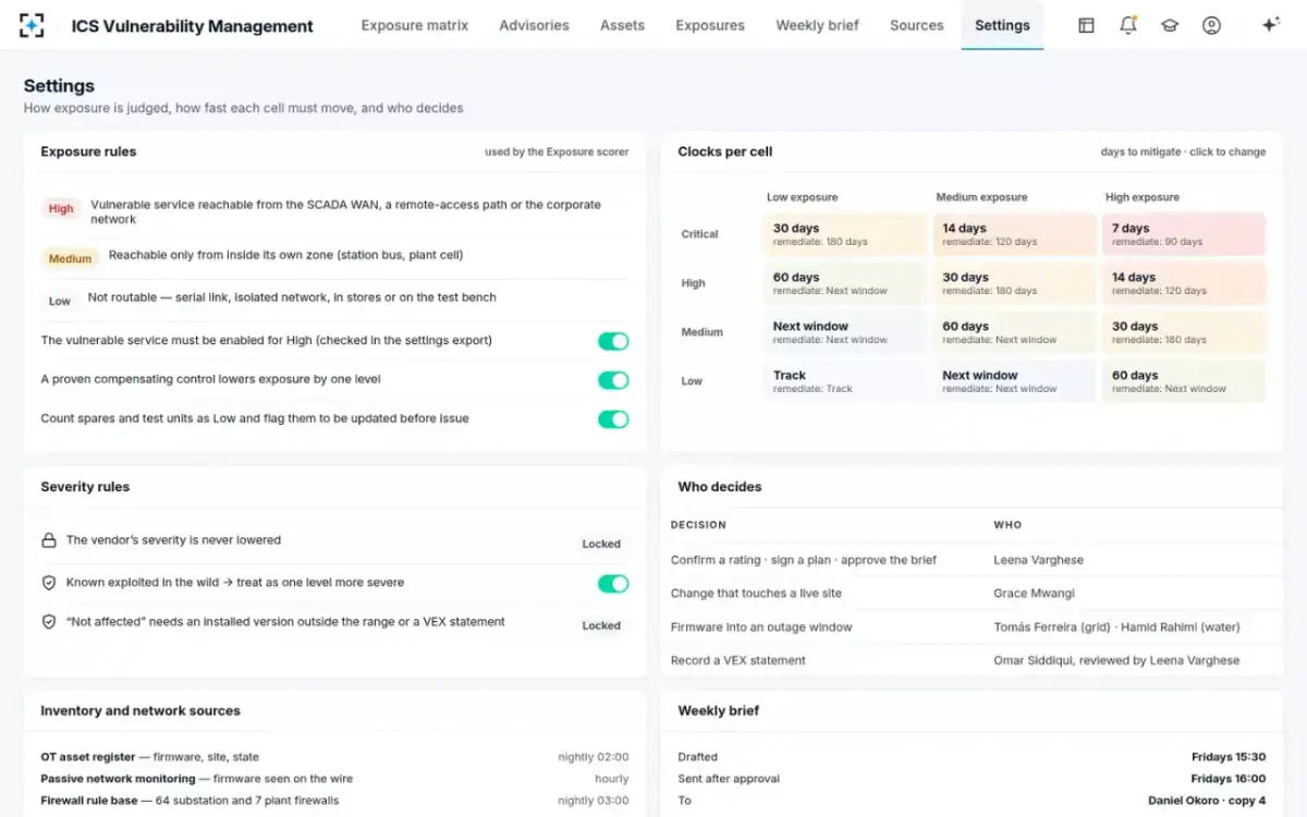 ICS Vulnerability Management — Your rules