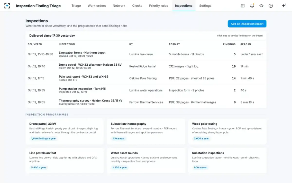 Inspection Finding Triage — Inspections