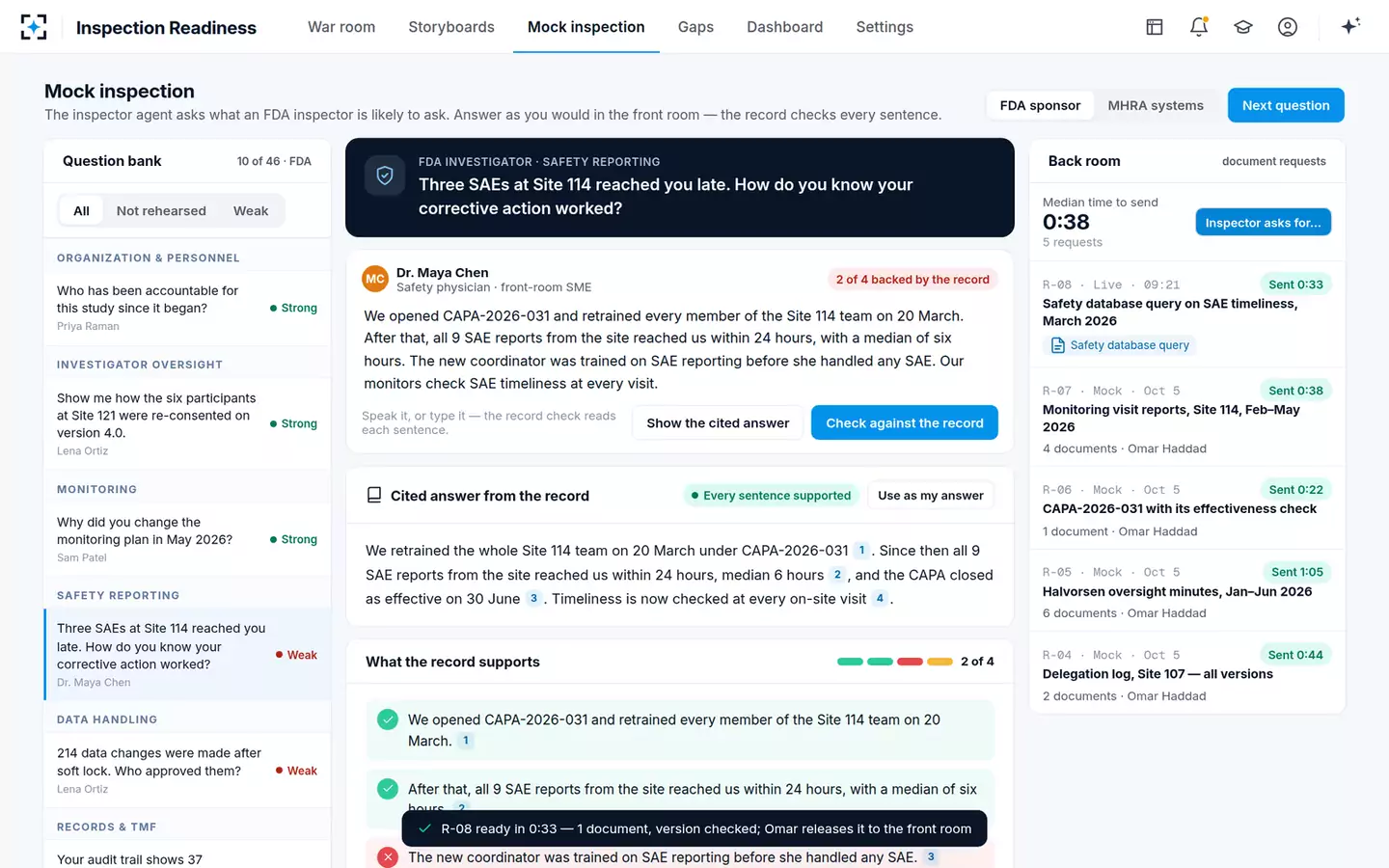 Inspection Readiness Storyboard Builder — The back room