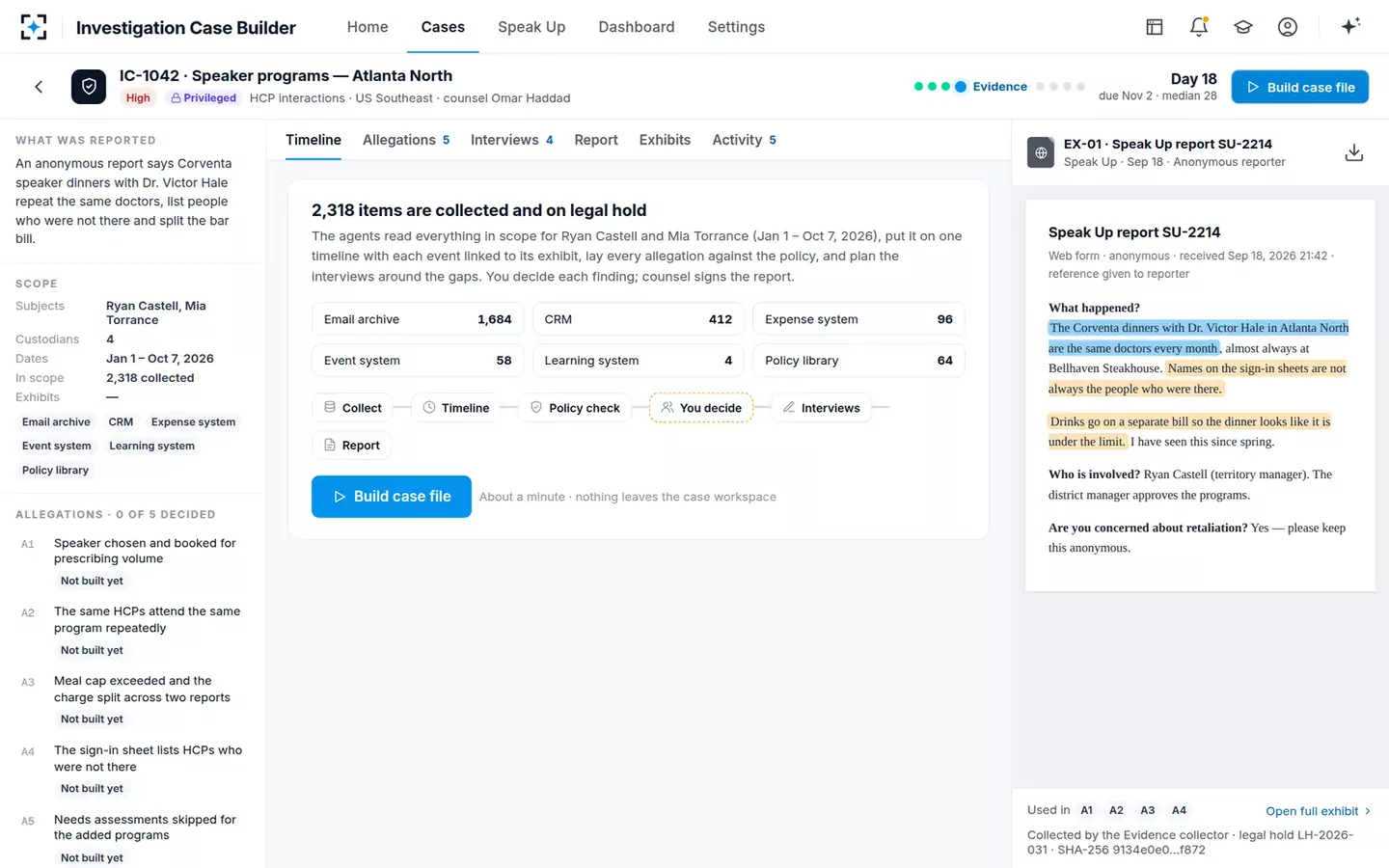 Investigation Case Builder — The case file