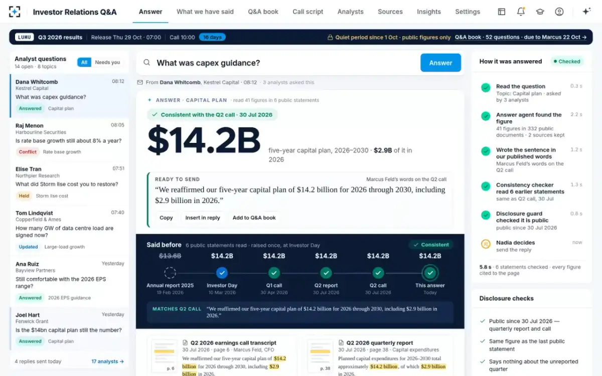 Investor Relations Q&A — The answer sheet