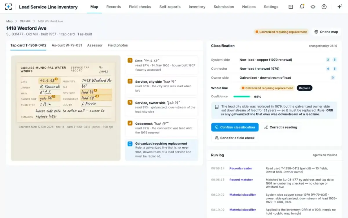 Lead Service Line Inventory — The evidence page