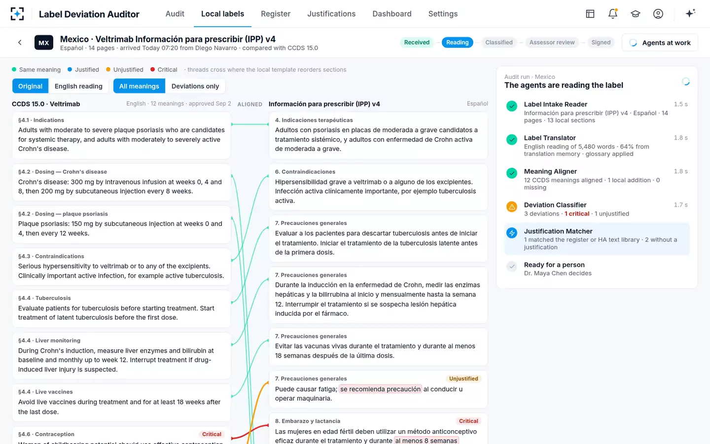 Local Label Deviation Auditor — Agents at work