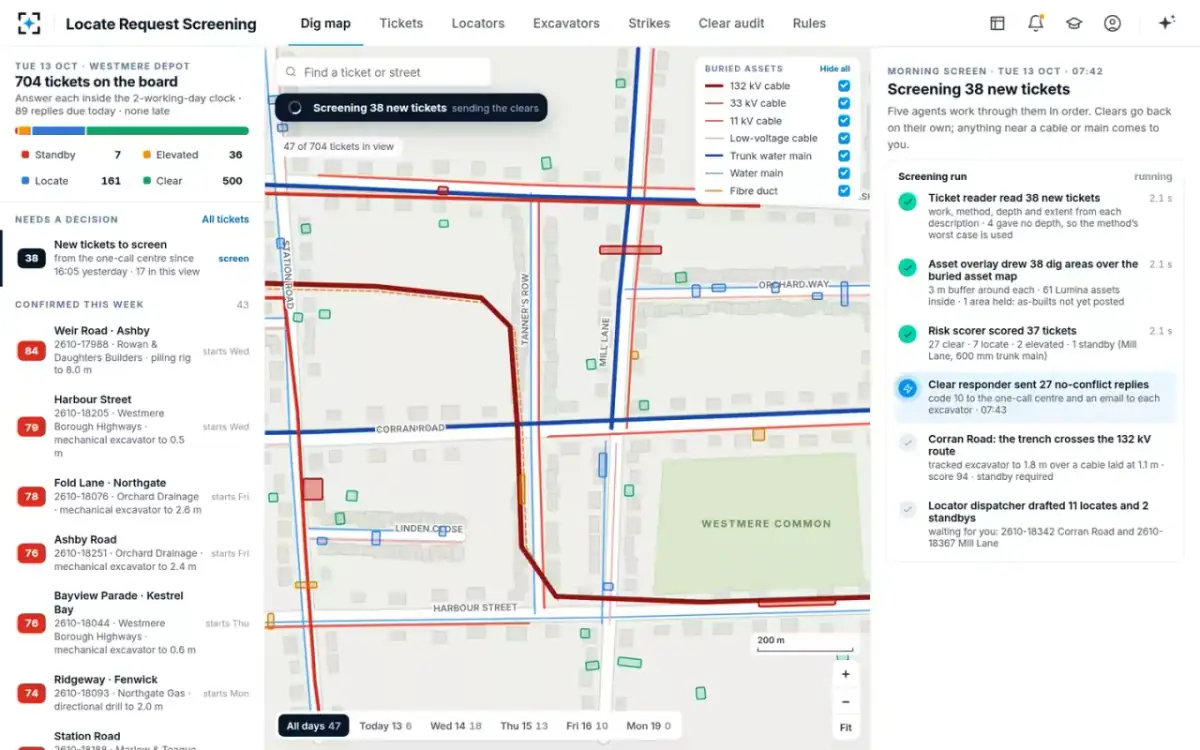 Locate Request Screening — Screening run
