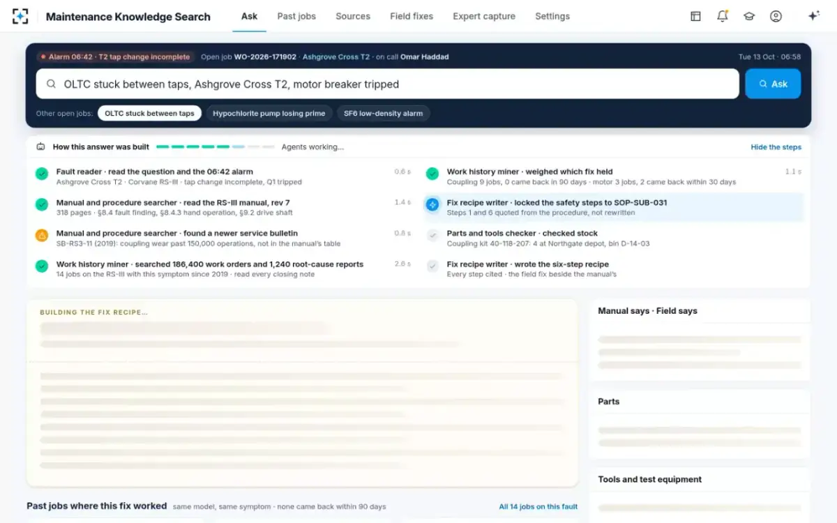 Maintenance Knowledge Search — How the answer is built
