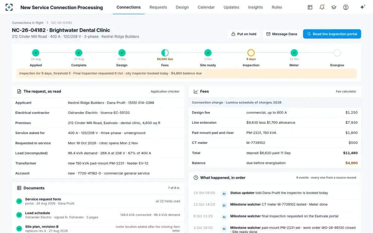 New Service Connection Processing — The connection file