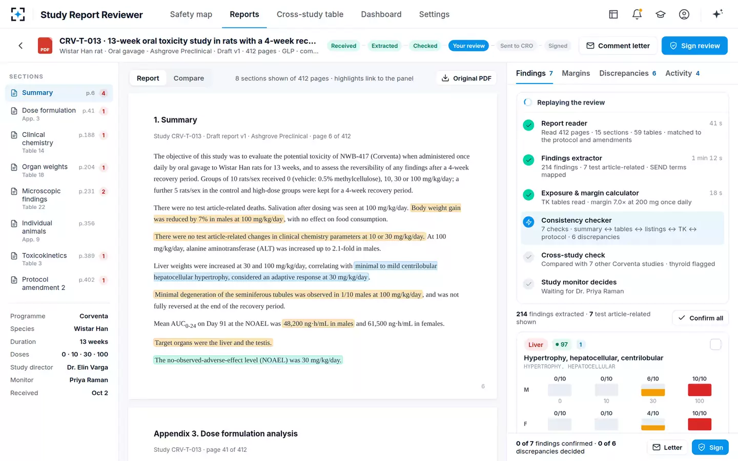 Nonclinical Study Report Reviewer — The review agents at work
