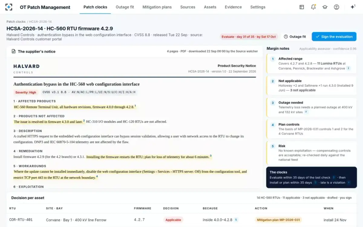 OT Patch Management — The patch file
