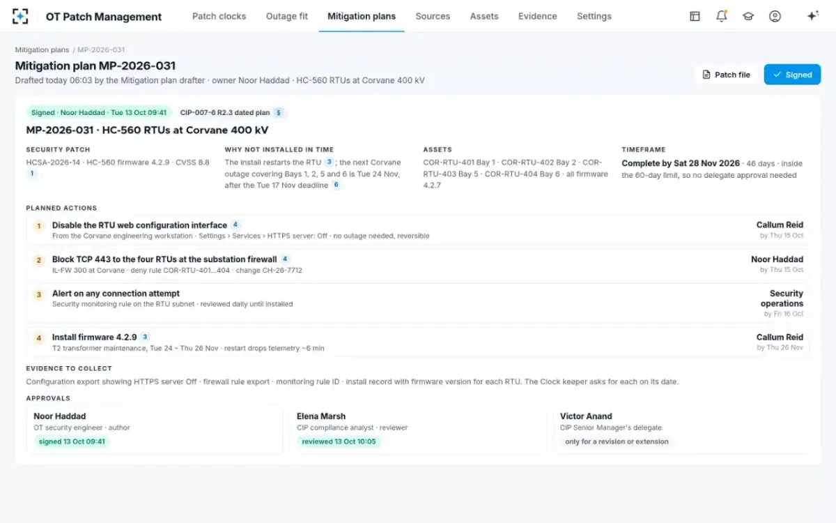 OT Patch Management — The full mitigation plan