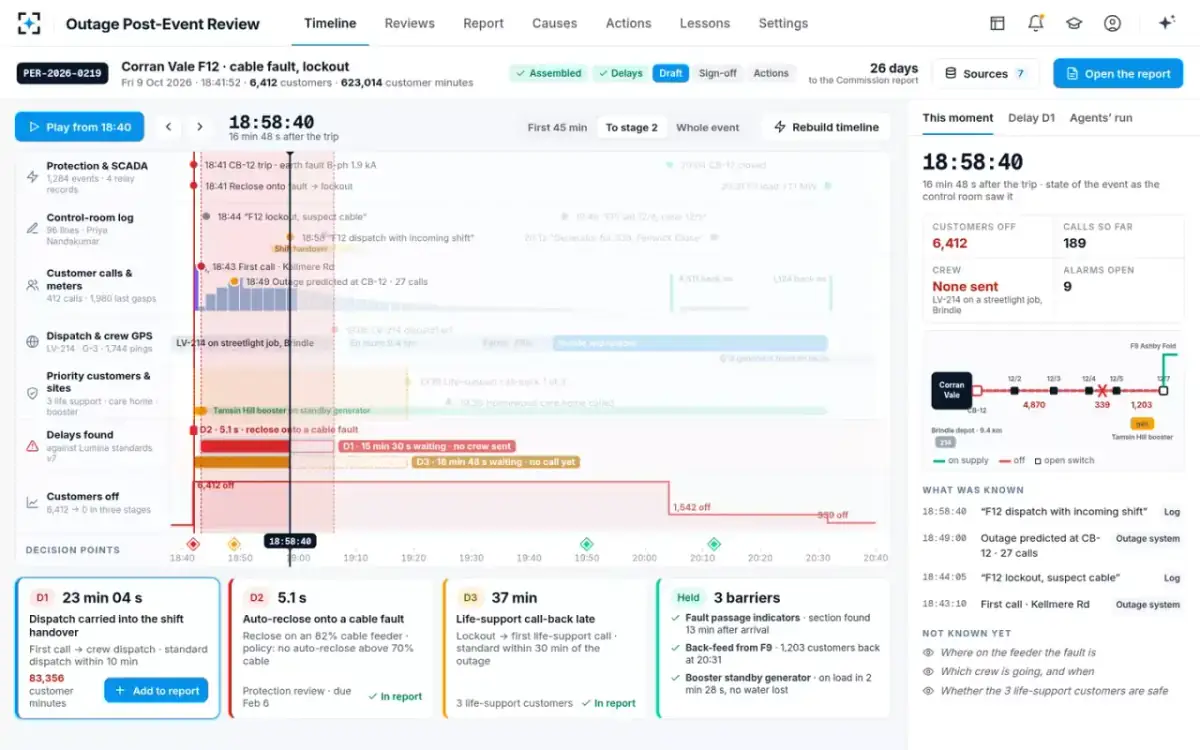 Outage Post-Event Review — The event timeline