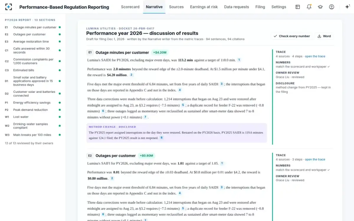 Performance-Based Regulation Reporting — The discussion of results
