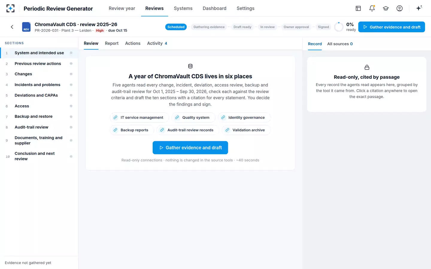 Periodic Review Generator — The review, opened