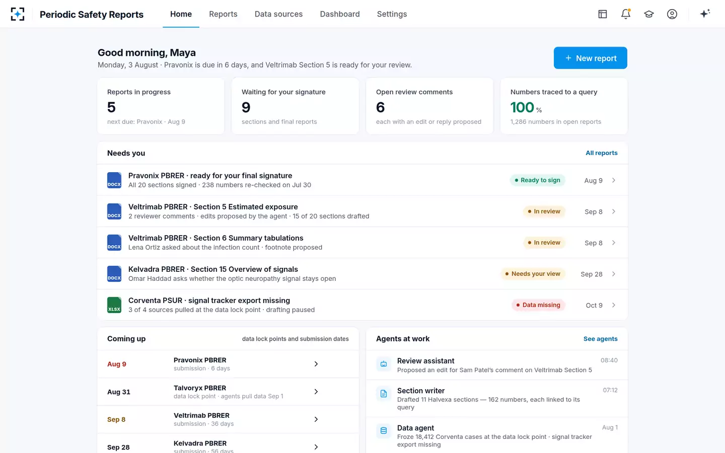 Periodic Safety Report Writer — Home