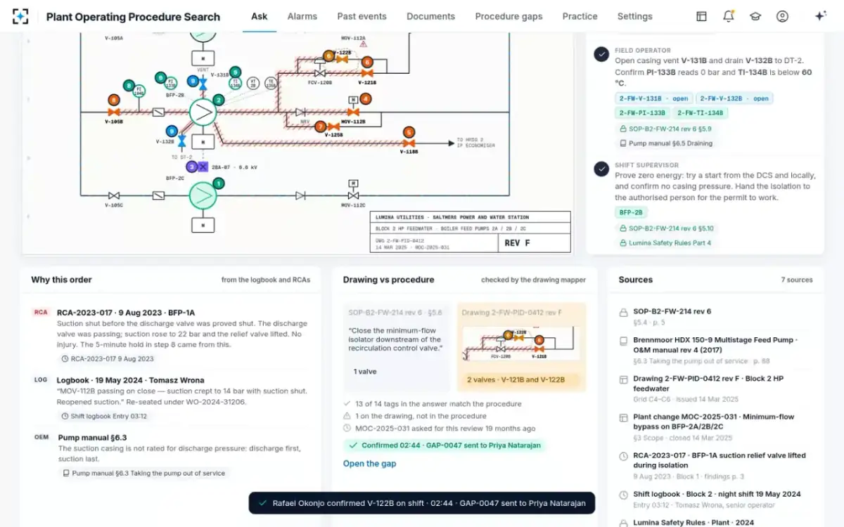 Plant Operating Procedure Search — Why this order