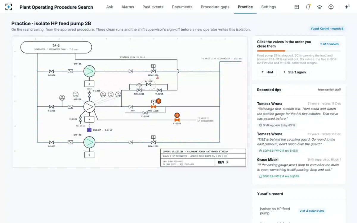 Plant Operating Procedure Search — Practice