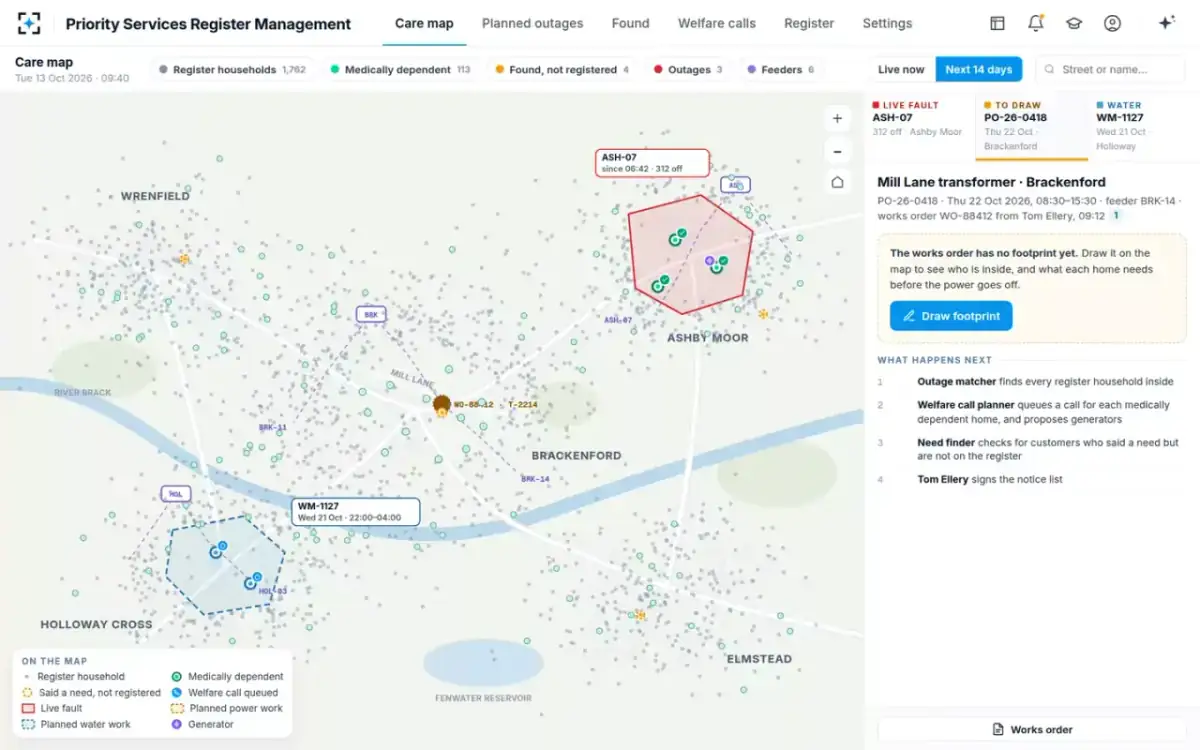 Priority Services Register Management — The care map