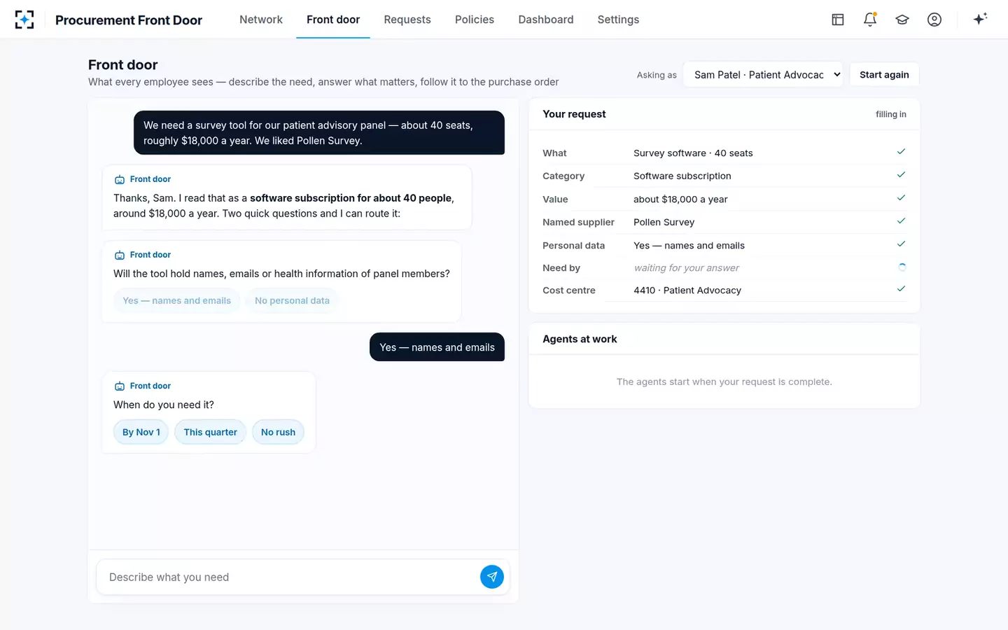 Procurement Front Door — The front door