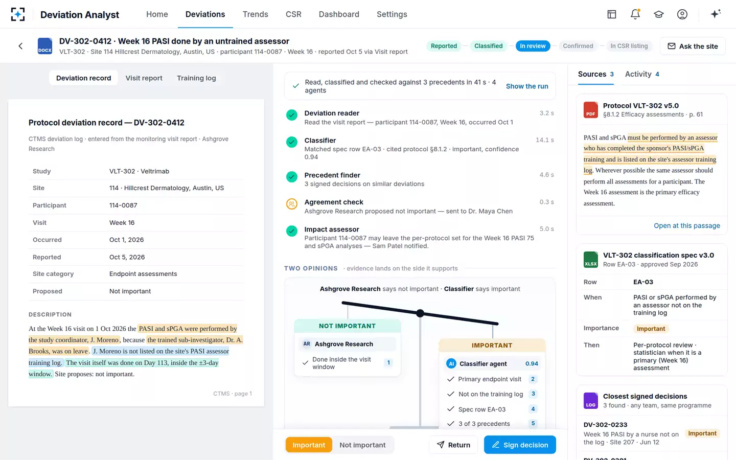 Protocol Deviation Classifier & Trend Analyst — The agents’ run