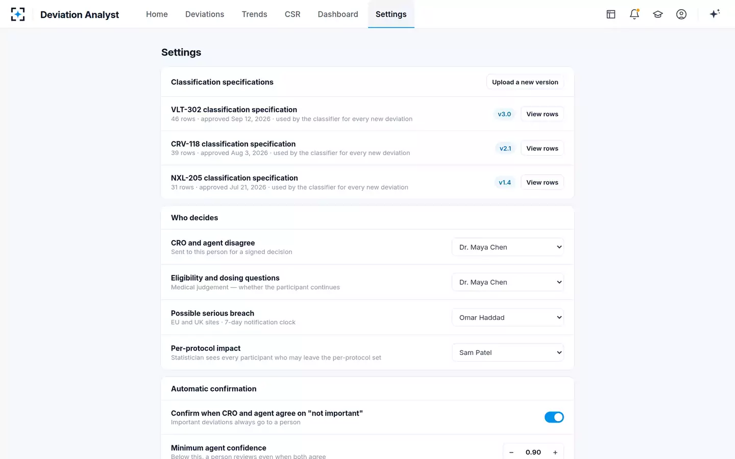 Protocol Deviation Classifier & Trend Analyst — Your study’s rules