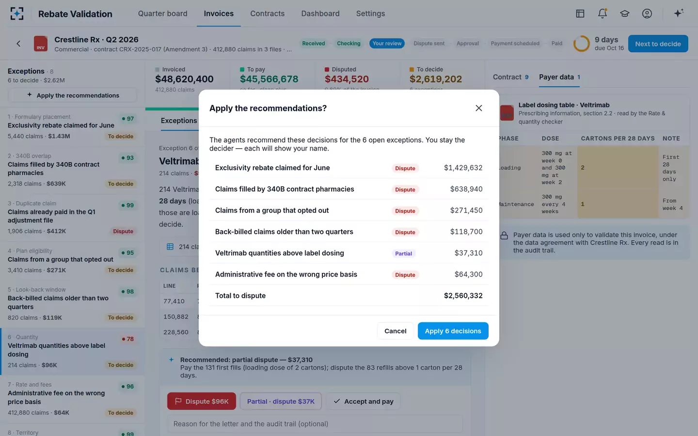 Rebate Claim Validation Agent — Deciding the exceptions