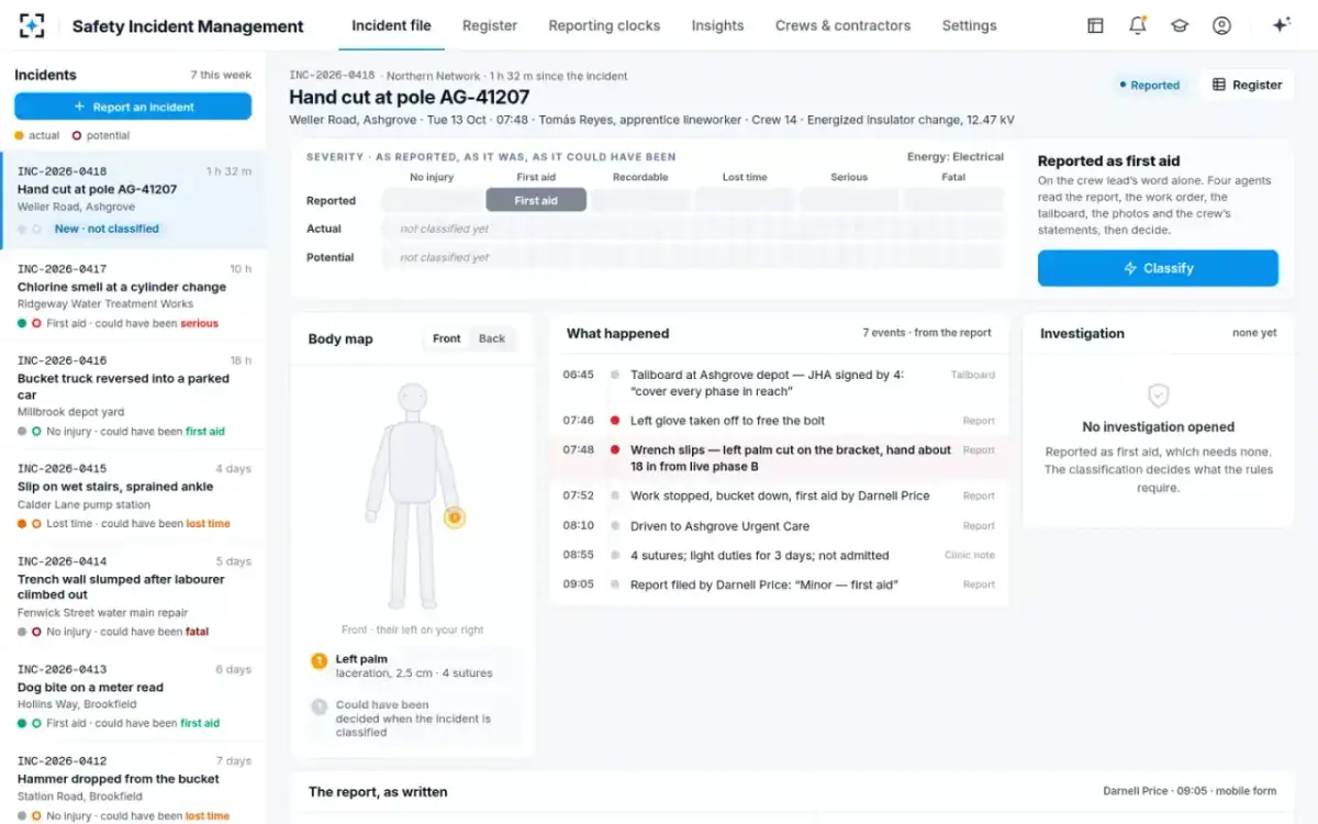 Safety Incident Management — As reported