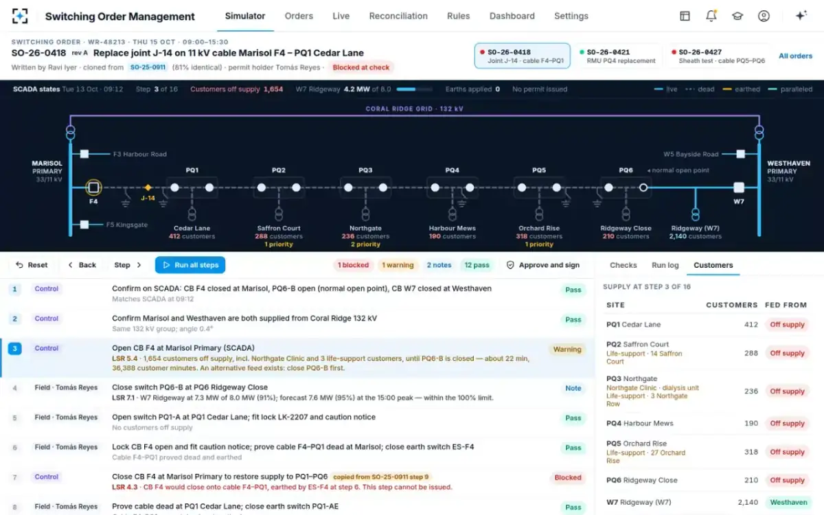 Switching Order Management — Customers off supply