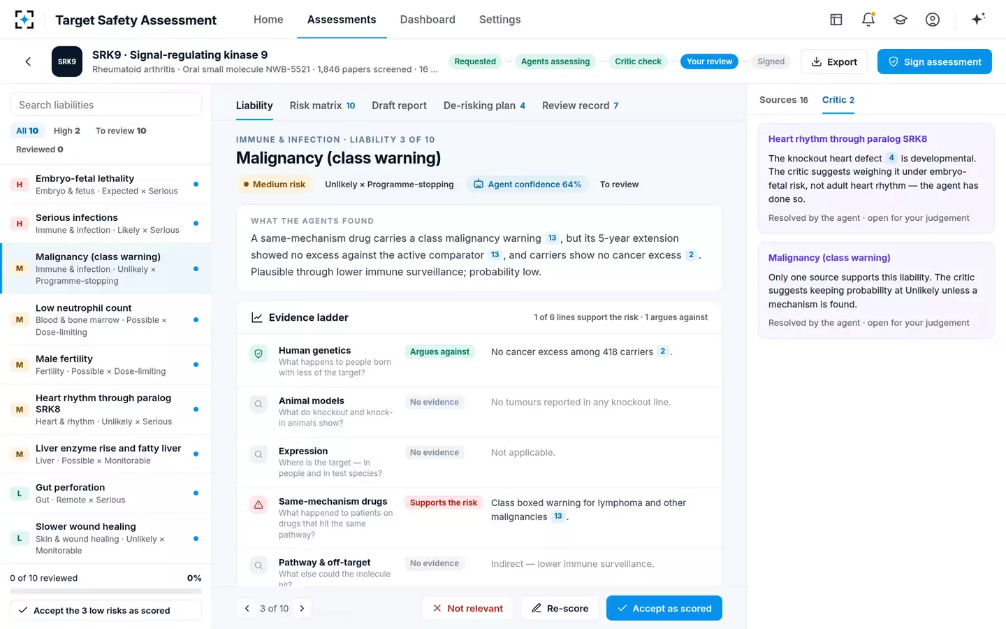 Target Safety Assessment Agent — Critic notes