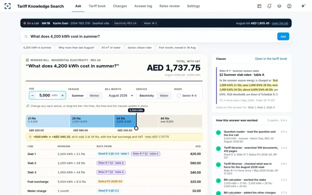 Tariff Knowledge Search — A live calculator