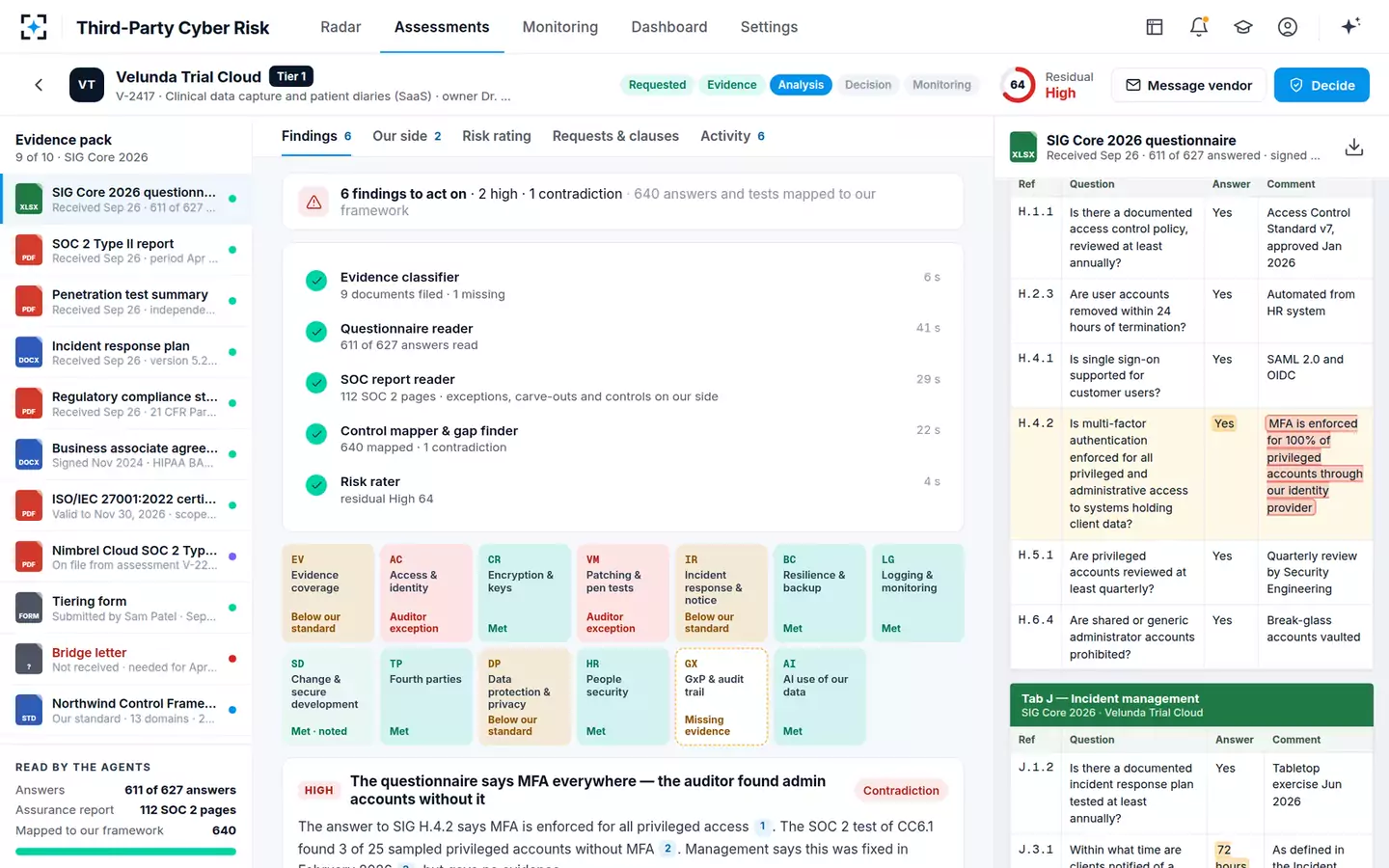 Third-Party Cyber Risk Assessor — How the agents assessed